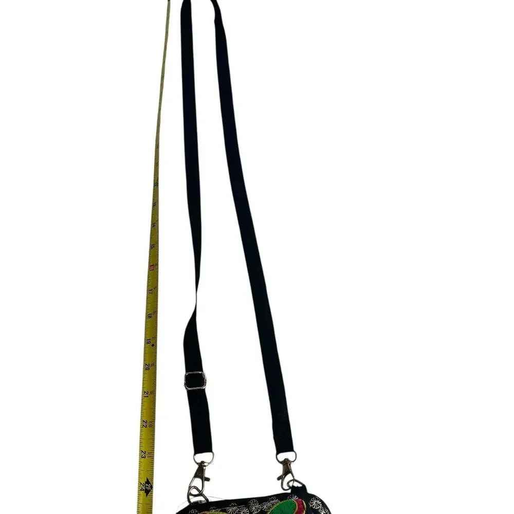 Embroidered Floral Crossbody Wallet With Strap boho festival hippie Purse